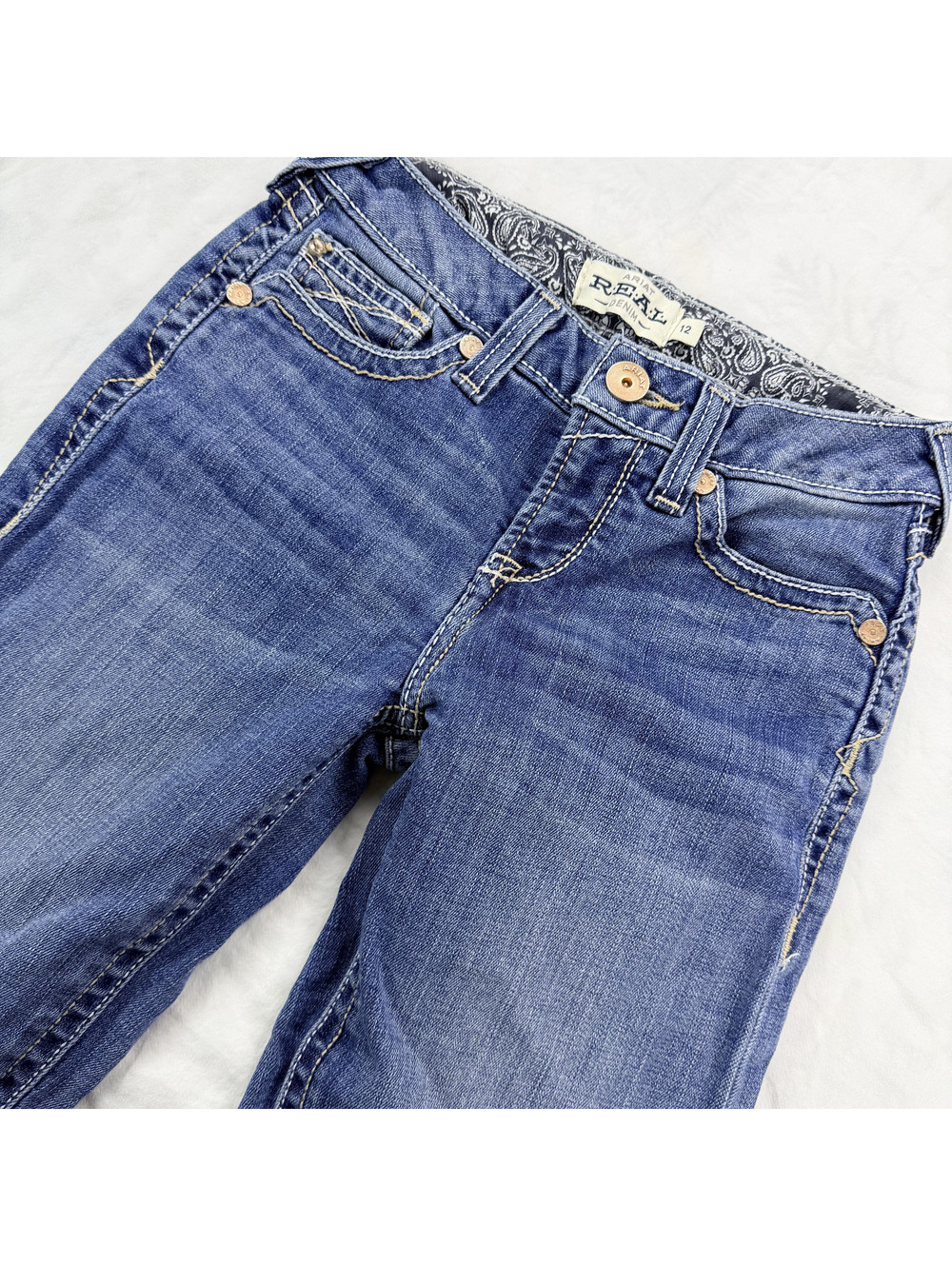 Ariat R.E.A.L. Eleanor Girls 12 Bootcut Jeans Whipstitch Western Medium Wash